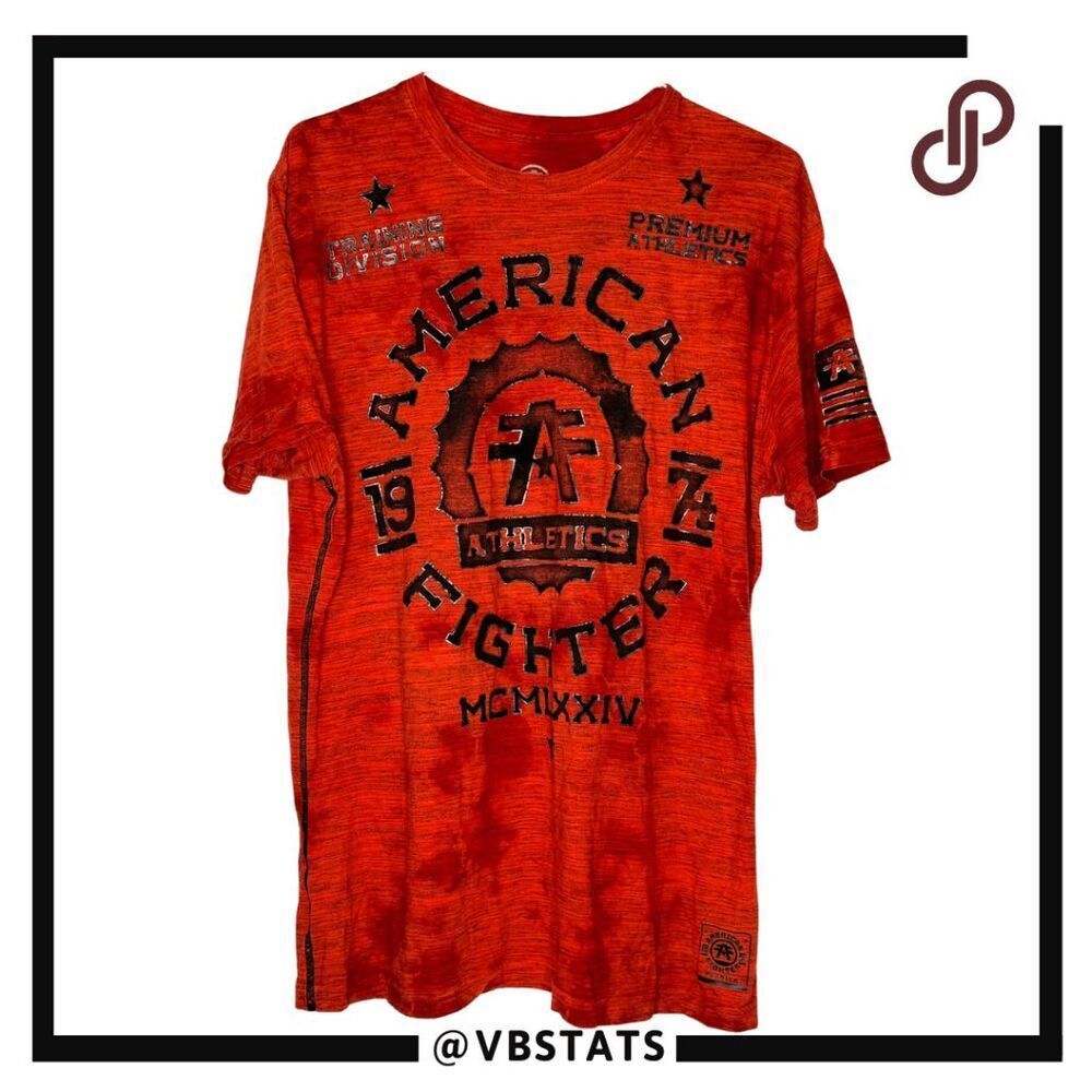 American Fighter Men's Athletics‎ 1974 Crew Neck Graphic T-Shirt Red Size 2XL